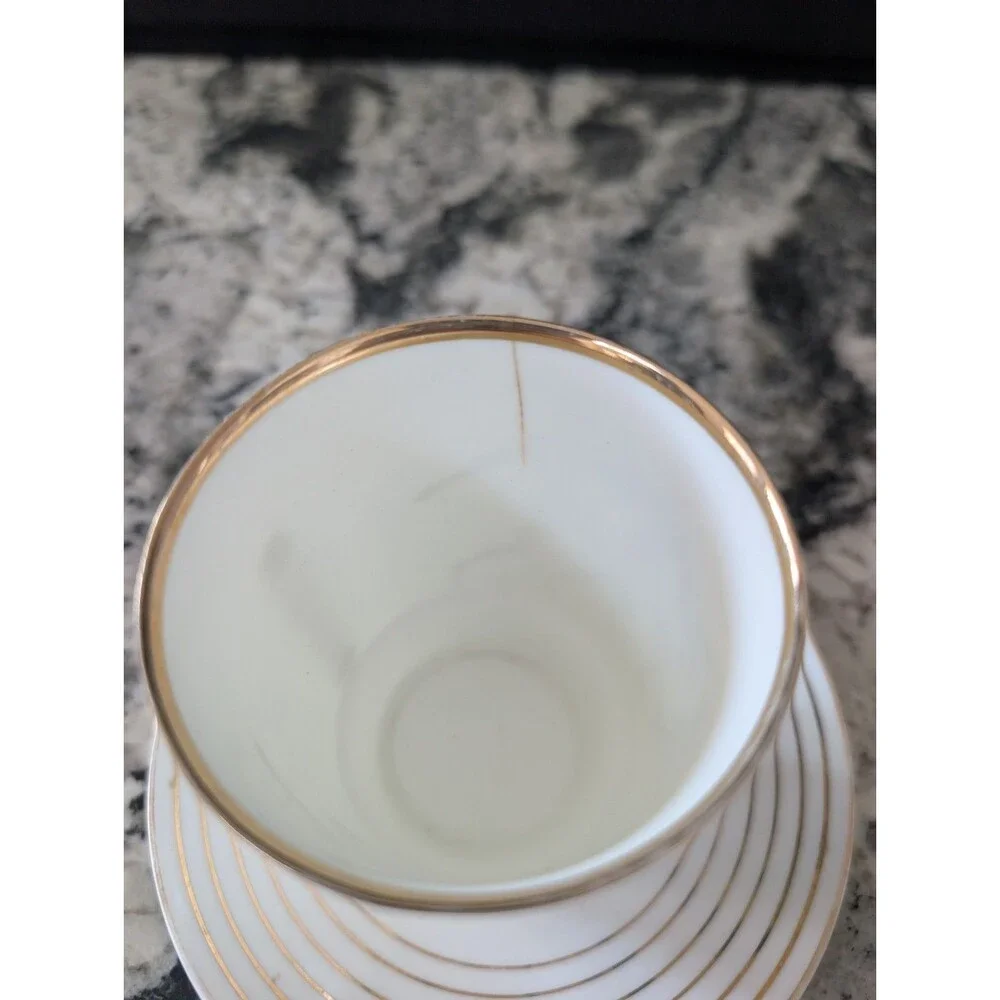 Vintage Lomonosov USSR Moscow 1980 Olympics Runner Porcelain Cup Saucer Cracked